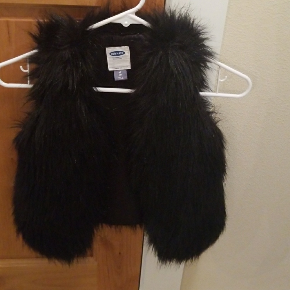 Black Faux Fur Vest